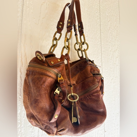 Fossil Handbags - Vintage Fossil Brown Leather Shoulder Bag